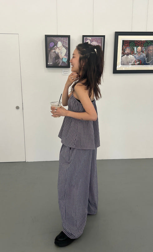 チェックボリュームラフパンツ